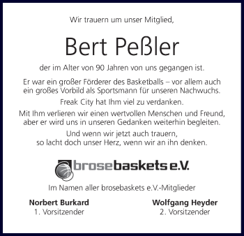Anzeige von Bert Peßler von MGO