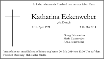 Anzeige von Katharina Eckenweber von MGO