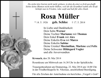 Anzeige von Rosa Müller von MGO