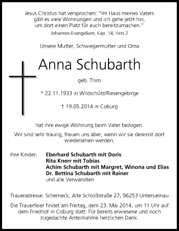 Anzeige von Anna Schubarth von MGO