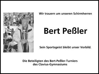 Anzeige von Bert Peßler von MGO