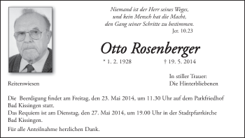 Anzeige von Otto Rosenberger von MGO