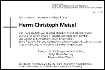 Anzeige von Christoph Meisel von MGO