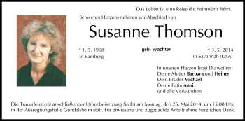 Anzeige von Susanne Thomson von MGO