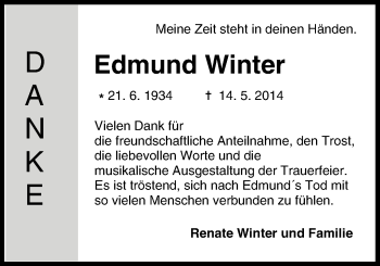 Anzeige von Edmund Winter von MGO