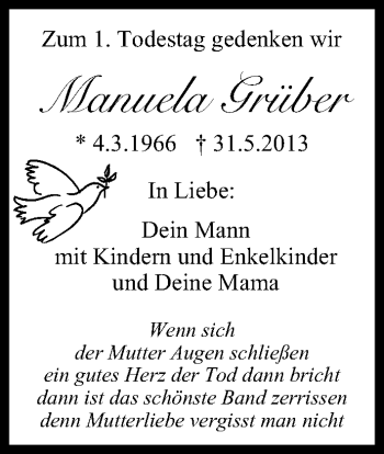 Anzeige von Manuela Grüber von MGO