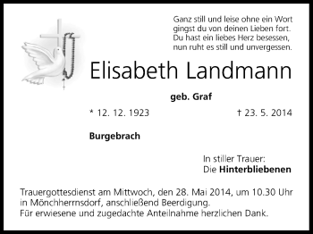 Anzeige von Elisabeth Landmann von MGO