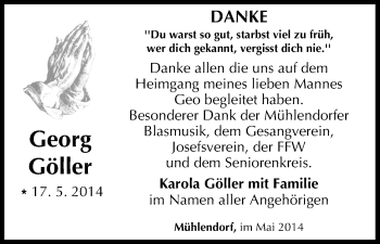 Anzeige von Georg Göller von MGO