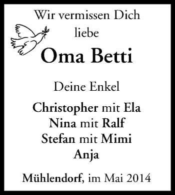 Anzeige von Betti  von MGO