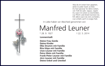 Anzeige von Manfred Leuner von MGO