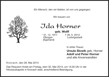 Anzeige von Ida Horner von MGO