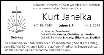 Anzeige von Kurt Jahelka von MGO