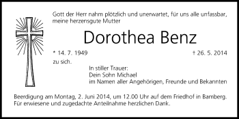 Anzeige von Dorothea Benz von MGO