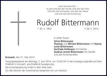 Anzeige von Rudolf Bittermann von MGO