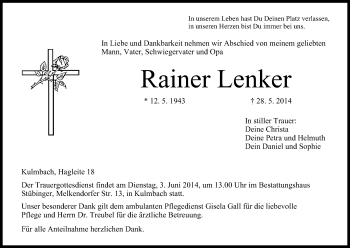 Anzeige von Rainer Lenker von MGO