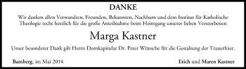 Anzeige von Marga Kastner von MGO