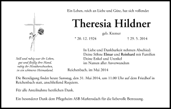 Anzeige von Theresia Hildner von MGO