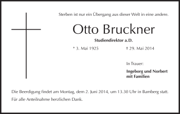 Anzeige von Otto Bruckner von MGO