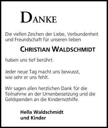 Anzeige von Christian Waldschmidt von MGO