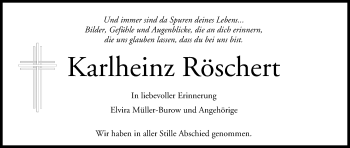 Anzeige von Karlheinz Röschert von MGO