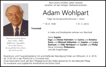 Anzeige von Adam Wohlpart von MGO