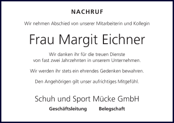 Anzeige von Margit Eichner von MGO