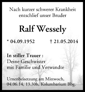 Anzeige von Ralf Wessely von MGO