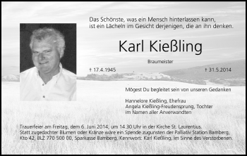 Anzeige von Karl Kießling von MGO