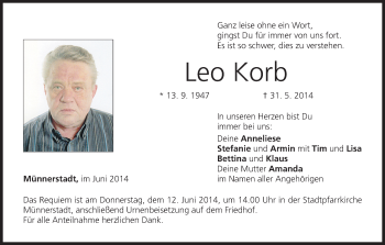 Anzeige von Leo Korb von MGO