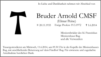 Anzeige von Elmar Peine von MGO