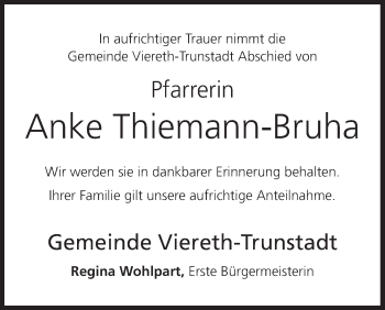 Anzeige von Anke Thiemann-Bruha von MGO