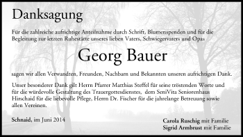 Anzeige von Georg Bauer von MGO