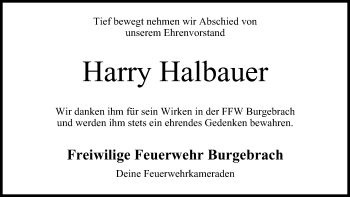 Anzeige von Harry Halbauer von MGO