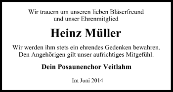 Anzeige von Heinz Müller von MGO