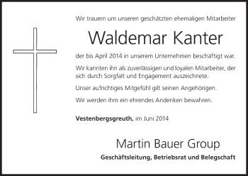 Anzeige von Waldemar Kanter von MGO