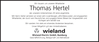 Anzeige von Thomas Hertel von MGO