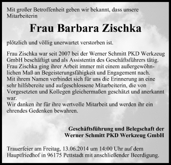 Anzeige von Barbara Zischka von MGO