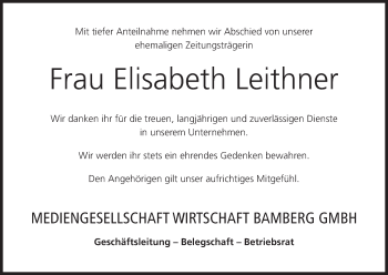 Anzeige von Elisabeth Leithner von MGO