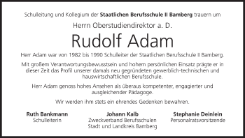 Anzeige von Rudolf Adam von MGO