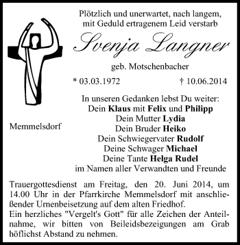 Anzeige von Svenja Langner von MGO