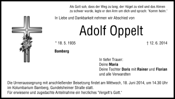 Anzeige von Adolf Oppelt von MGO