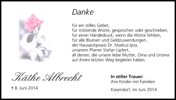 Anzeige von Käthe Albrecht von MGO