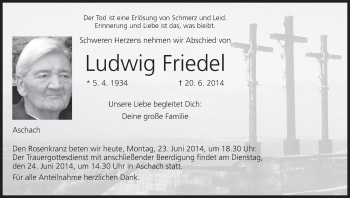 Anzeige von Ludwig Friedel von MGO