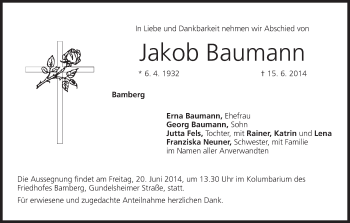 Anzeige von Jakob Baumann von MGO
