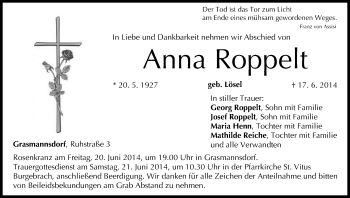 Anzeige von Anna Roppelt von MGO