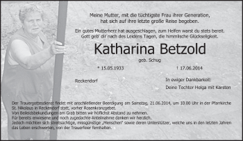 Anzeige von Katharina Betzold von MGO
