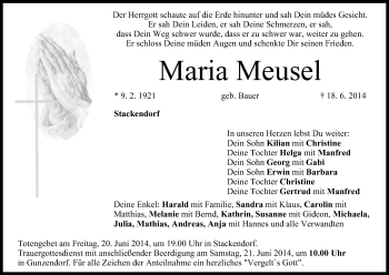 Anzeige von Maria Meusel von MGO