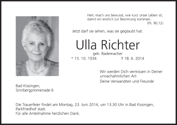 Anzeige von Ulla Richter von MGO