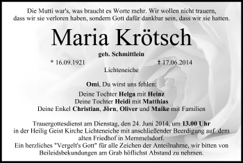 Anzeige von Maria Krötsch von MGO