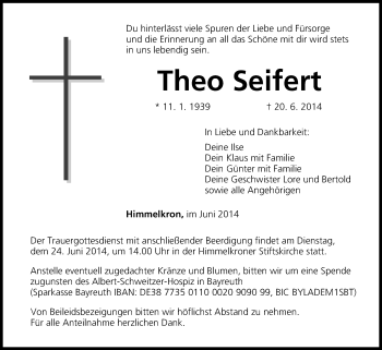 Anzeige von Theo Seifert von MGO